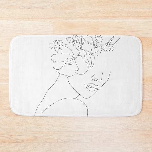 Item preview, one line floral head blooming designed and sold by Digipaintings.