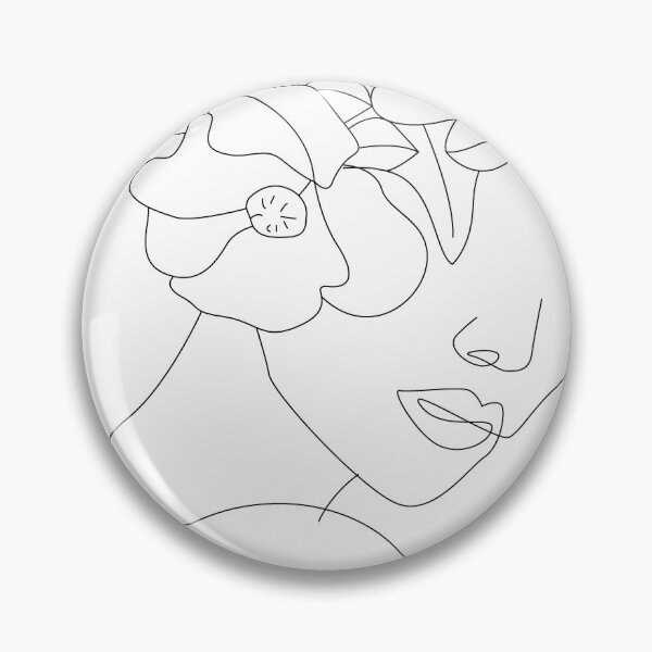 Item preview, one line floral head blooming designed and sold by Digipaintings.