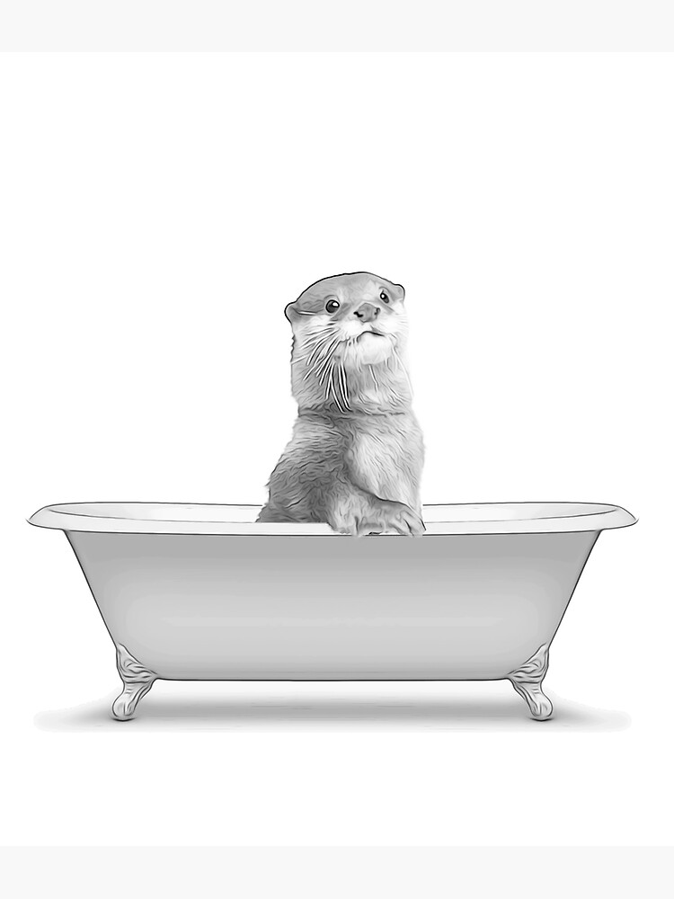 "otter, bathroom art, bathroom wall art, bathroom kids art, bathroom