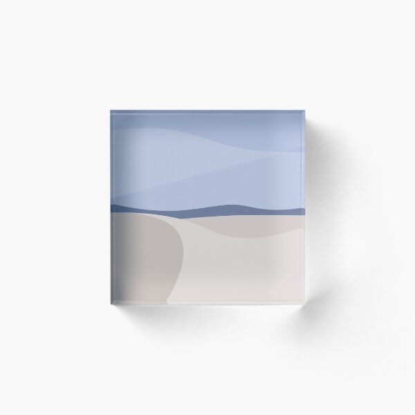 Minimalist White Sands Desert National Park New Mexico Acrylic Block
