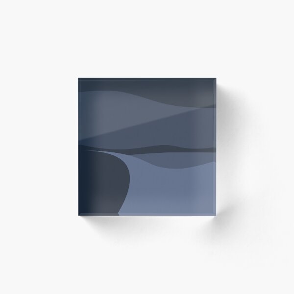 Minimalist White Sands Desert National Park New Mexico at Night Acrylic Block