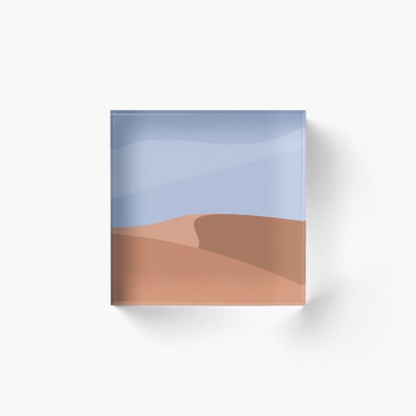 Minimalist Orange Sand Dune Desert Acrylic Block