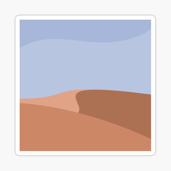 Minimalist Orange Sand Dune Desert Sticker