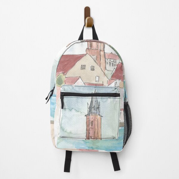 Item preview, Landshut Bavaria Riverside With Isar City Wall And St-Martin designed and sold by artshop77.