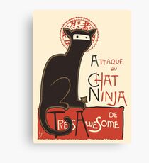 A French Ninja Cat (Le Chat Ninja) Canvas Print