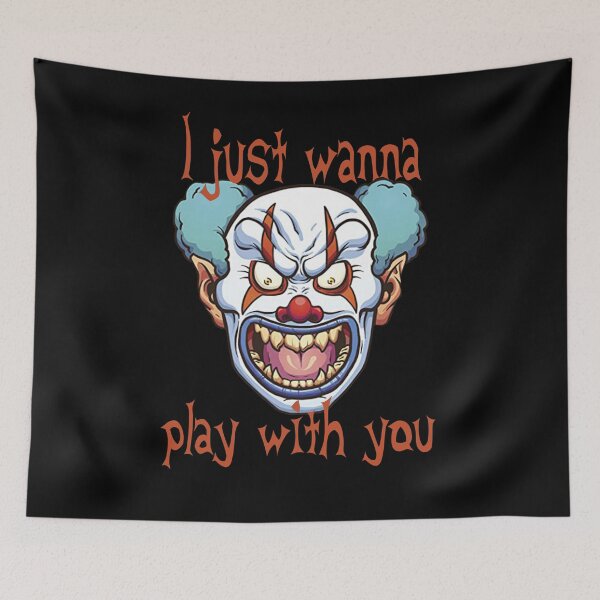 Item preview, Evil Clown Horror Killer Clowns Just Wanna Play With You Funny Halloween Scary Haunted House designed and sold by TopTeeShop.