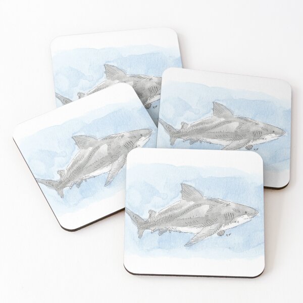 Item preview, Bull Shark Watercolor (01) designed and sold by PaintingsByKF.