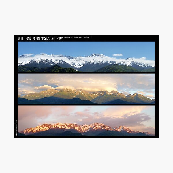 3 Panos of the Belledonne mountains.. motionless voyage Photographic Print