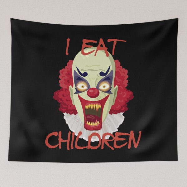 Item preview, Evil Clown Horror Killer Clowns I Eat Children Funny Halloween Scary Haunted House designed and sold by TopTeeShop.