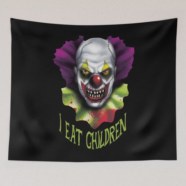 Item preview, Evil Clown Horror Killer Clowns I Eat Children Funny Halloween Scary Haunted House designed and sold by TopTeeShop.