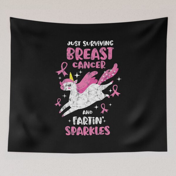 Item preview, Surviving Breast Cancer Farting Sparkles Unicorn | Distressed designed and sold by ZubbaZooba.