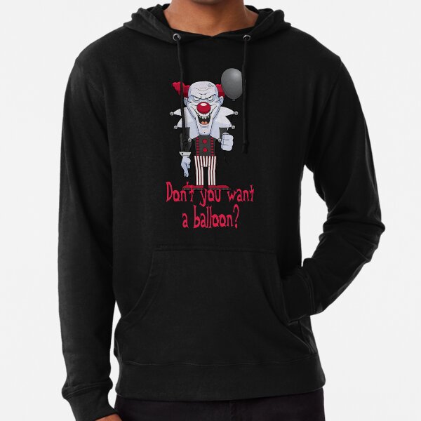 Scary Circus Clown Hoodie Insane Creepy Clown Evil Mad Horror