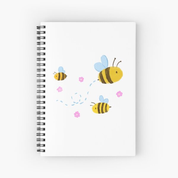 Cute Watercolor Bumblebee Pattern Spiral Notebook