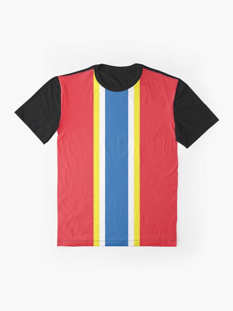 white red yellow graphic tee