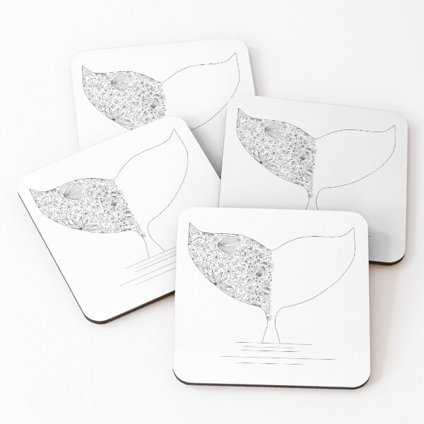 Item preview, Whale Tail Minimal Black & White Ocean Beach Art designed and sold by Marinaaa010.
