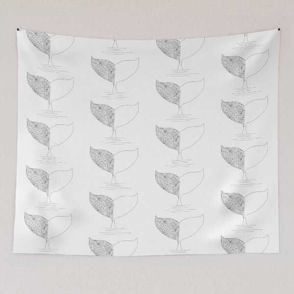 Item preview, Whale Tail Minimal Black & White Ocean Beach Art designed and sold by Marinaaa010.
