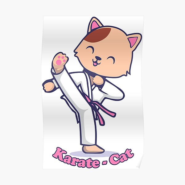 Posters Sur Le Theme Chat De Karate Redbubble