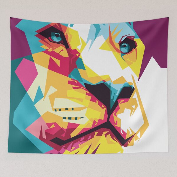 Item preview, Lion Polygonal color designed and sold by LeCoinduCagou.