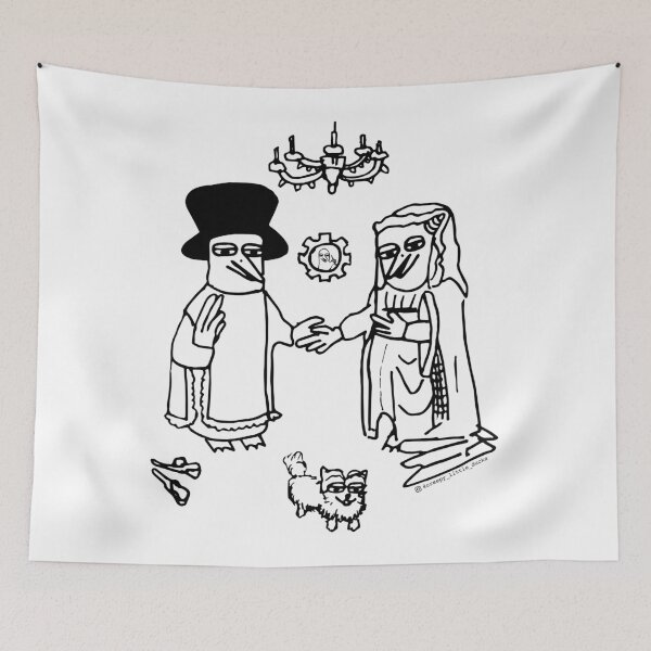 Item preview, The Arnolfini Portrait designed and sold by CreepyLilDucks.