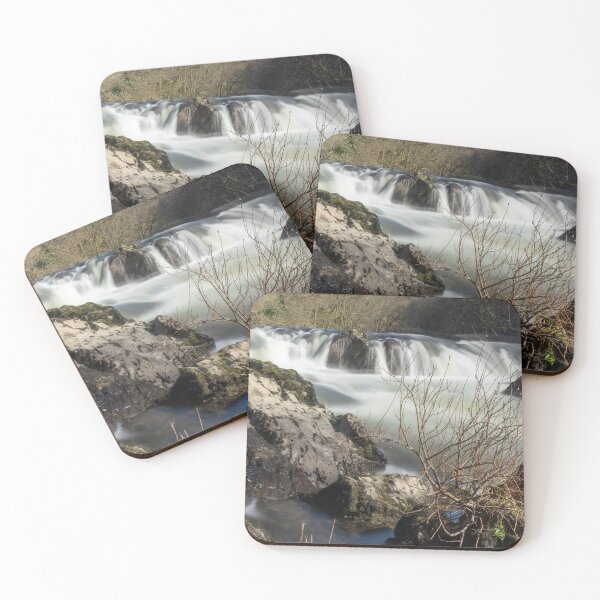 Item preview, Fast running waterfall in woodland designed and sold by Jenny Burrows.