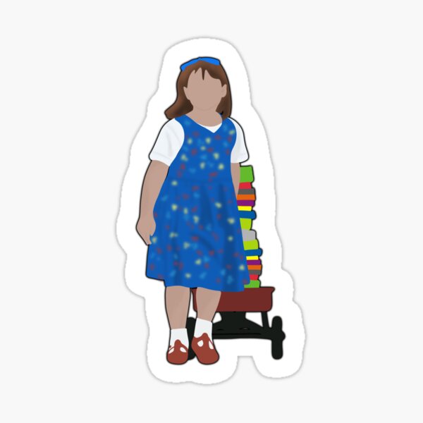 "Matilda Wormwood Wagon with Books" Sticker for Sale by pheebsdrawz