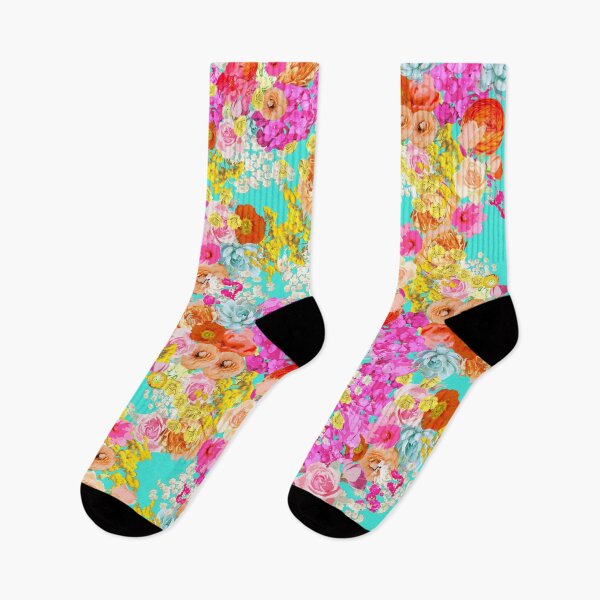 Item preview, Summer Bright Floral with Turquoise Background designed and sold by The Artwerks.