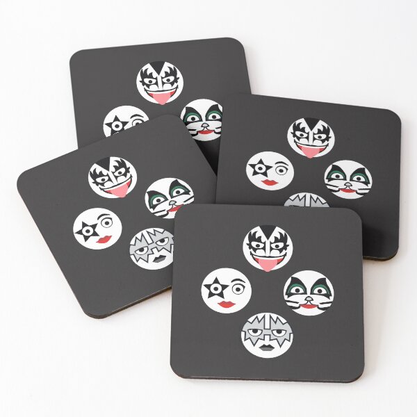 Kiss Band Fan Art | Vector Face Pattern Coasters (Set of 4)
