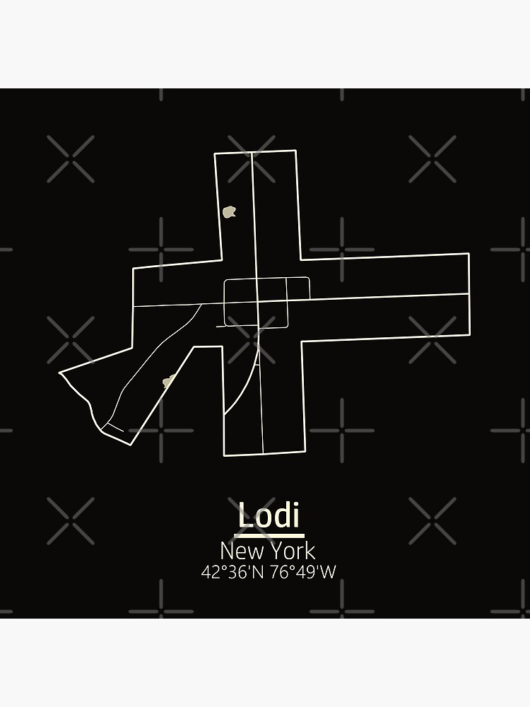 Thumbnail 2 von 2, Galeriedruck, Lodi, New York Road Map Art - Dark Tones City Limits Style designt und verkauft von Cat-tography.