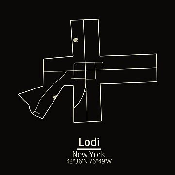 Vorschaubild zum Design Lodi, New York Road Map Art - Dark Tones City Limits Style von Cat-tography