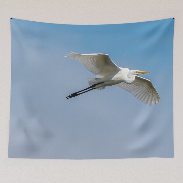 Item preview, Great White Egret Flying in a Blue Sky designed and sold by Jon Shore.