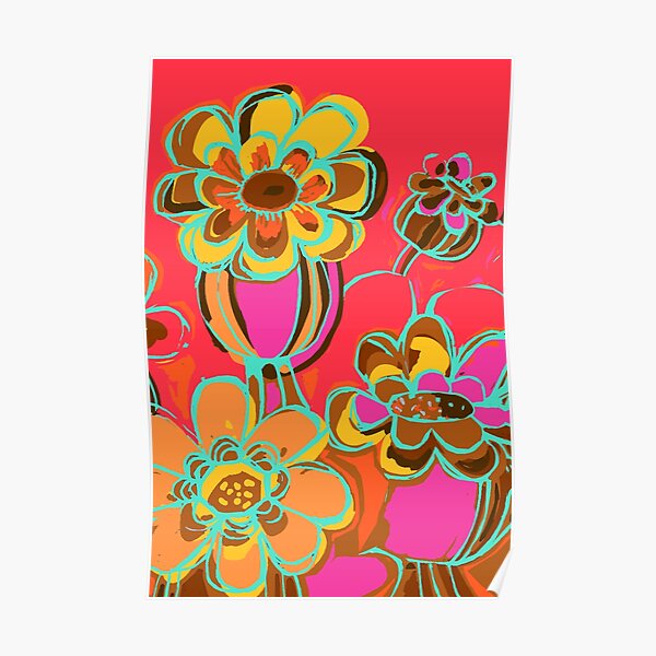 Autumn poppies Poster