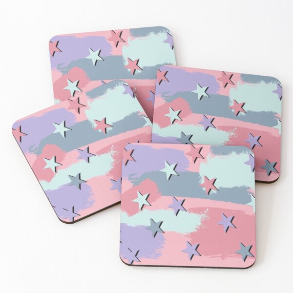 Item preview, brush strokes and stars pastel print designed and sold by Julia Santos.