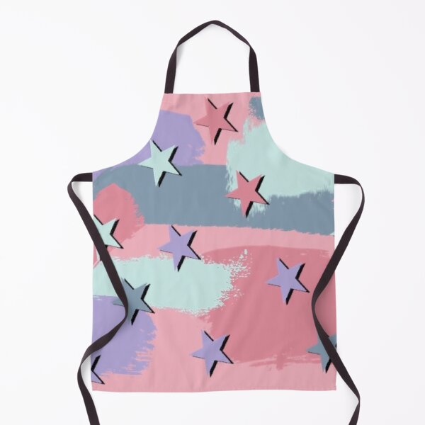 Item preview, brush strokes and stars pastel print designed and sold by Julia Santos.