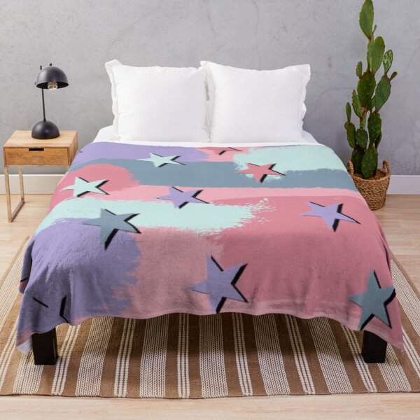 Item preview, brush strokes and stars pastel print designed and sold by Julia Santos.