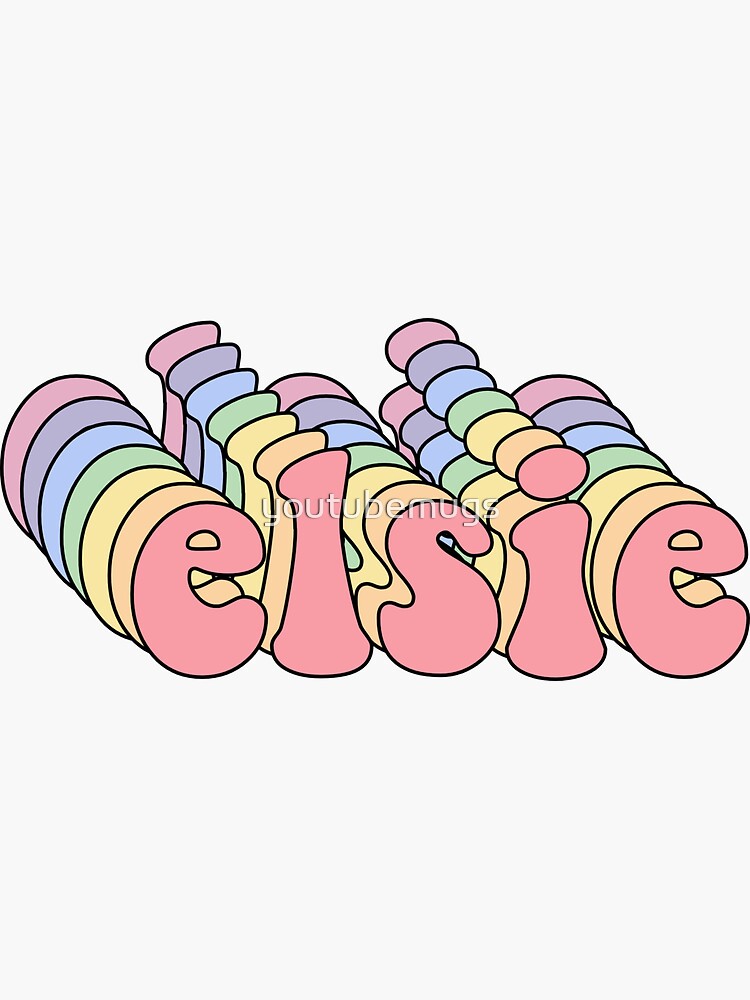 "elsie name sticker" Sticker for Sale by youtubemugs Redbubble