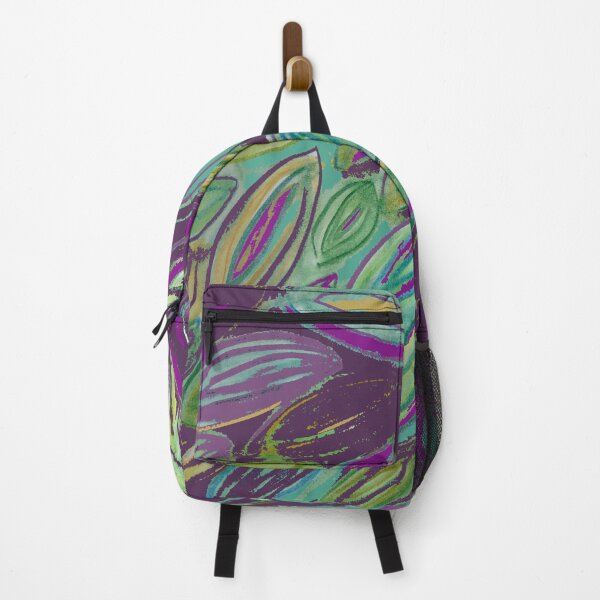 Item preview, Watercolor Leaves in Purple Teal Blue Gold designed and sold by djrunnels.
