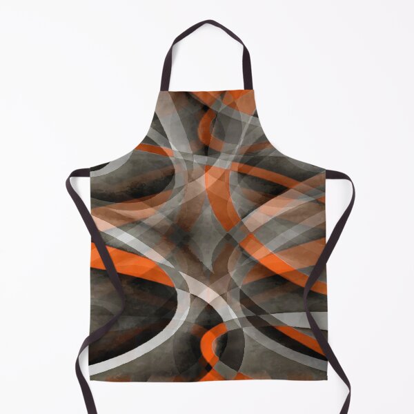 Item preview, Eighties Burned Orange On Grey  Abstract Curve Pattern designed and sold by taiche.