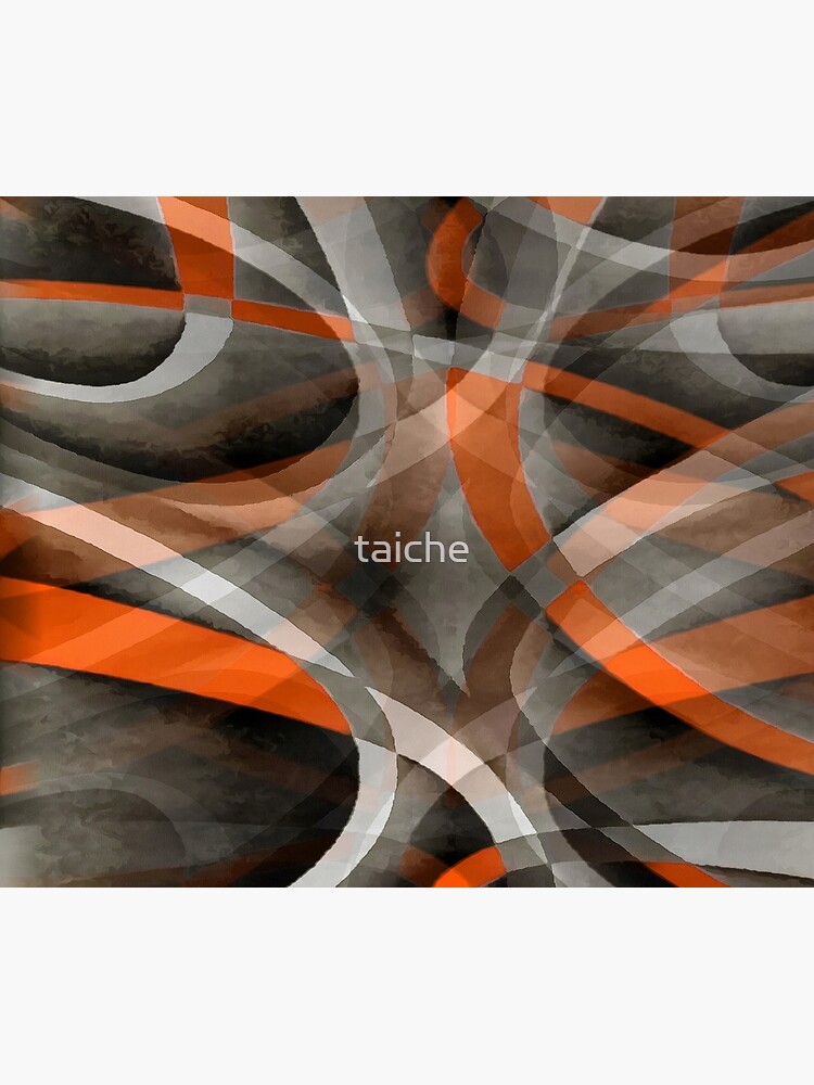Eighties Vibes Burned Orange and Grey Layered Curves by taiche