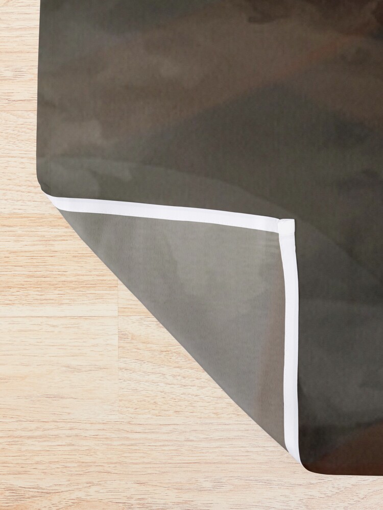 Alternate view of Eighties Vibes Burned Orange and Grey Layered Curves Shower Curtain