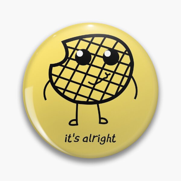 Item preview, "It's Alright" Uneasy Waffle (Yellow Background) designed and sold by heartoffiction.