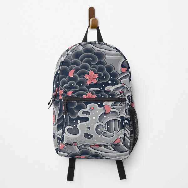 Item preview, Japanese waves with sakura pattern designed and sold by WelcomeToJapan.