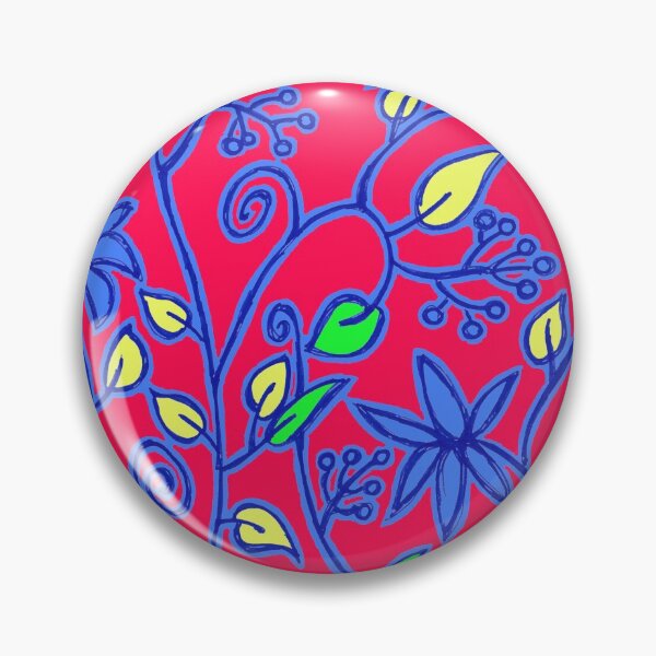 Artikelvorschau, Blumenmuster in rot und wirklich blau entworfen und verkauft von cuprum.