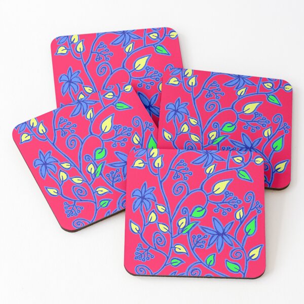 Item preview, Floral pattern in red and really blue designed and sold by cuprum.