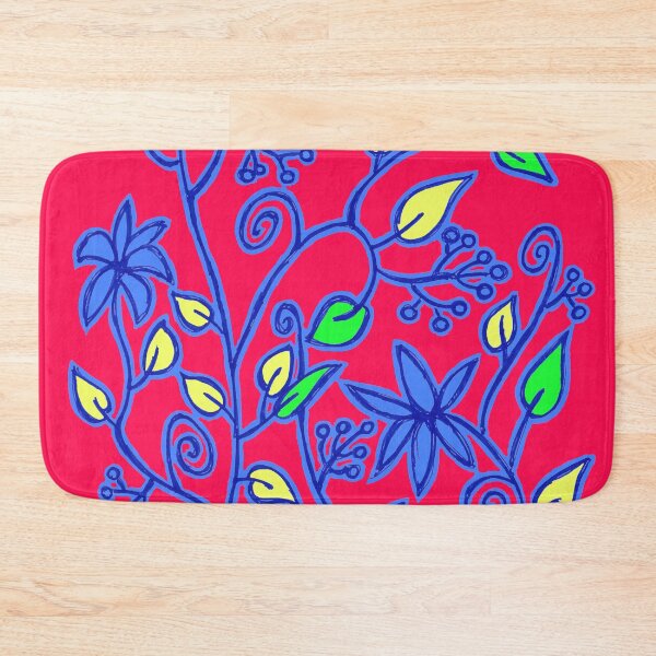 Item preview, Floral pattern in red and really blue designed and sold by cuprum.