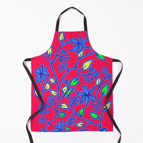 Item preview, Floral pattern in red and really blue designed and sold by cuprum.