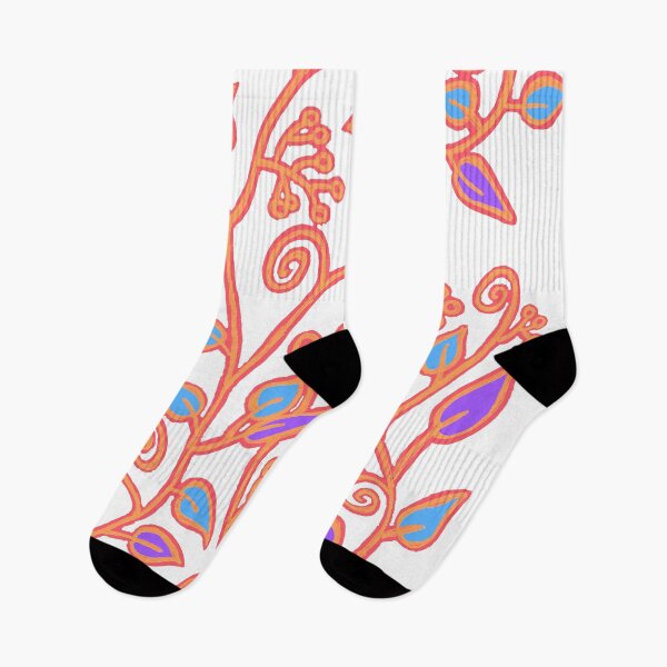 Item preview, Floral pattern in red, blue and orange designed and sold by cuprum.