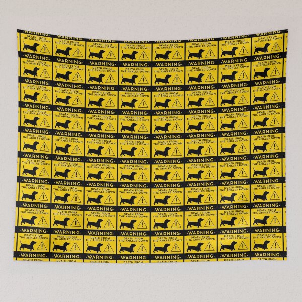 Item preview, Warning Dachshund Death Ankles Down Sign designed and sold by Reiyankhairina.
