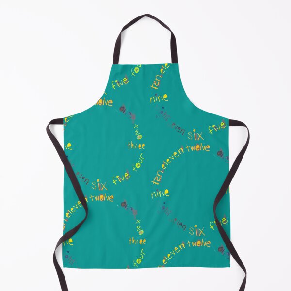 Item preview, Teal O'Clock with Numbers, watercolor in blue teal lime green yellow designed and sold by djrunnels.