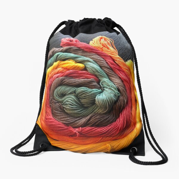 Fall in a Yarn Spiral Drawstring Bag