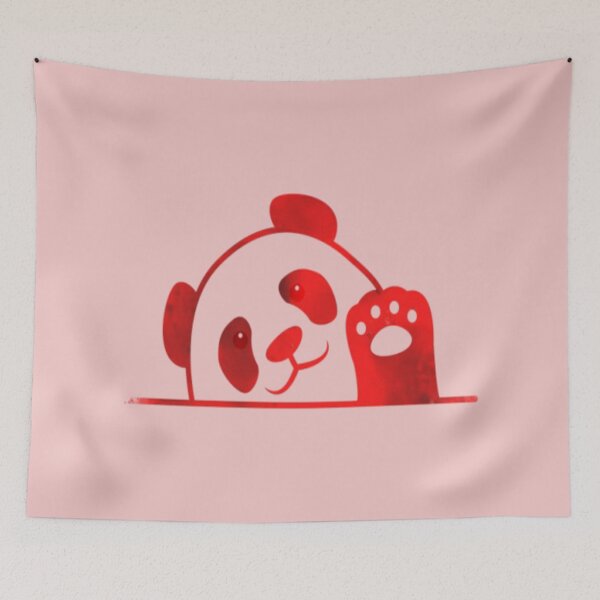 Item preview, Cute red cartoon baby panda waving designed and sold by AYACHI90.